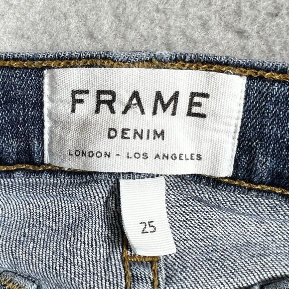 Frame Jeans Womens 25 Blue Denim Le Skinny De Jeanne Mid Rise Inseam 26 in - Picture 10 of 13